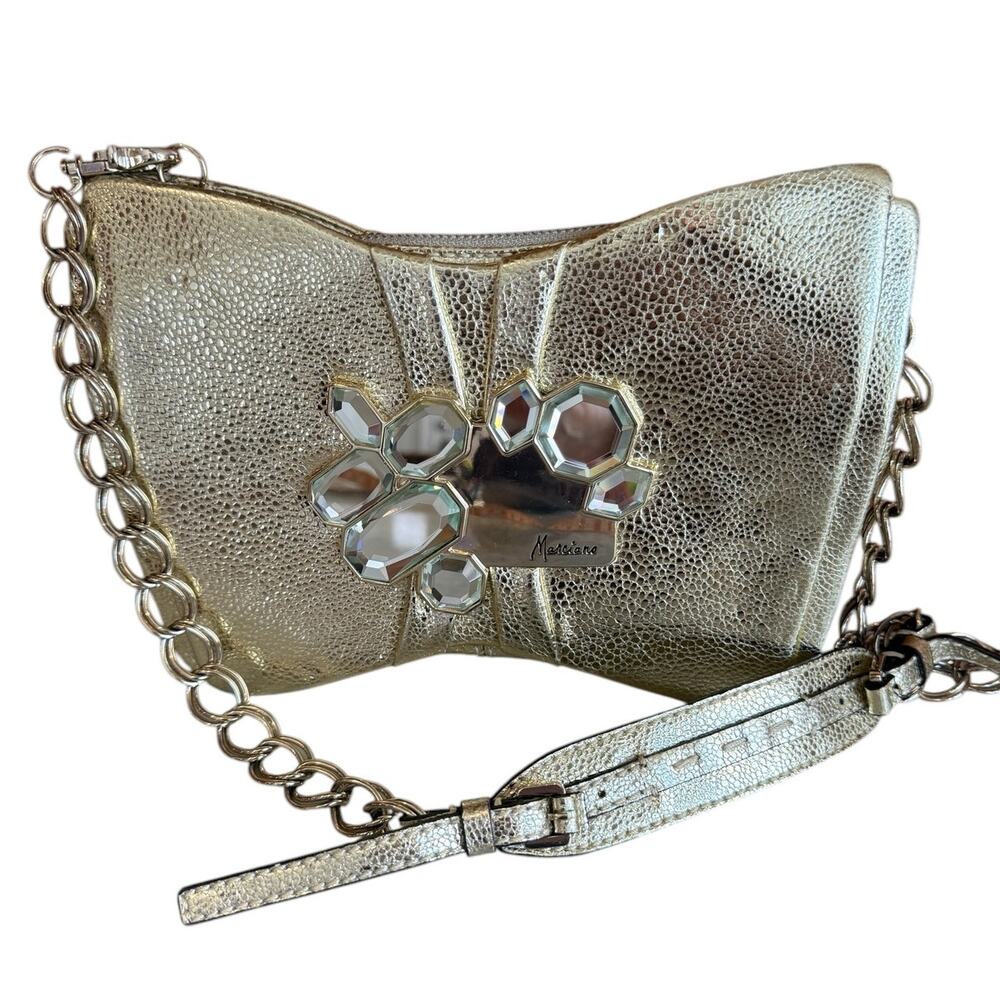 Vintage Marciano Metallic Gold Butterfly Special Occasion Bag